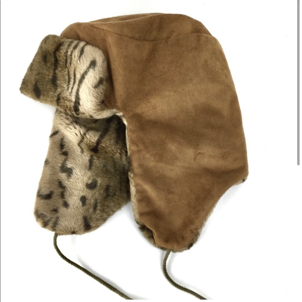 ARCTIC FOX Faux Fur Leopard Trim Trapper H…